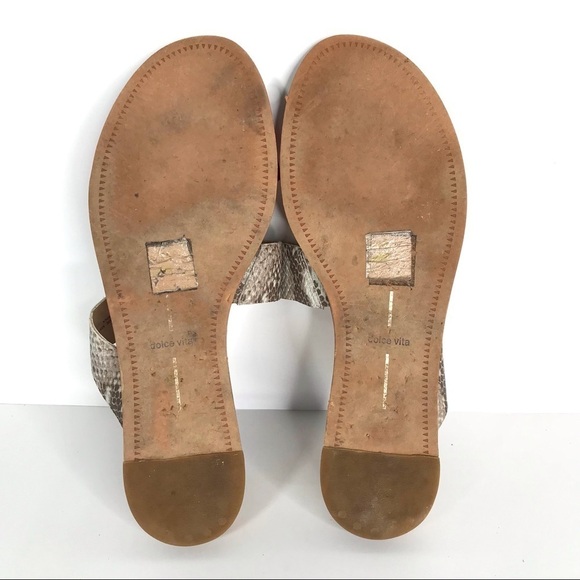 Dolce Vita Paci Snake Print Bright Orange Wedge Sandals SIZE 10 - Picture 9 of 11